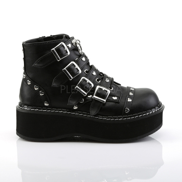 Shoes - Gothic Heart Studded Ankle Boots
